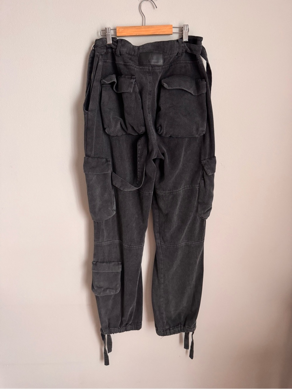 Manière De Voir Washed Black Cargo Utility Jogger Pants Streetwear Size M - Picture 4 of 16